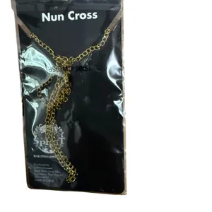 Halloween Spirit Gold Toned Cross Necklace For Nun Monk Priest 4 Inches thumbnail 3