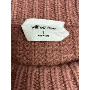 Wilfred Free Aritzia Cable Knit Crew Neck Wool Long Sleeve Sweater Mauve EUC thumbnail 11