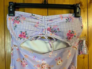 Decree Womens Textured Floral Monokini One Piece Swimsuit Juniors Size XS nwt (0 thumbnail 6