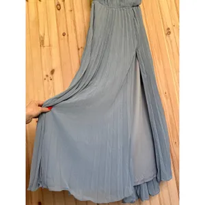 NWT Lulus Rylie Slate Blue Pleated Backless Maxi Dress Bridesmaid Holiday Sz XL thumbnail 5