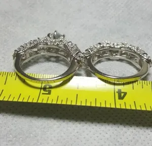 2pcs lot Crystals 925 Silver Plated Ring Size 8 thumbnail 4