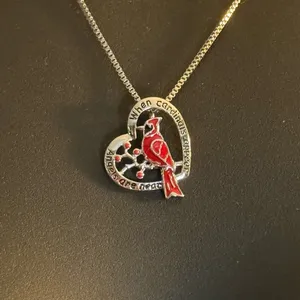Palm Beach silver tone Cardinal pendant necklace thumbnail 5