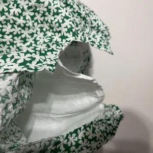 Le Lis Floral Print Tie-Front‎ Mini Dress Green & White Women's Size Large thumbnail 9