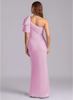 Azazie Candy Pink Chiffon Dress thumbnail 2