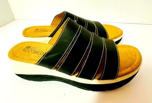 White Mountain Footbeds womens navy blue strappy comfort sandals 6 M Fascinate thumbnail 1