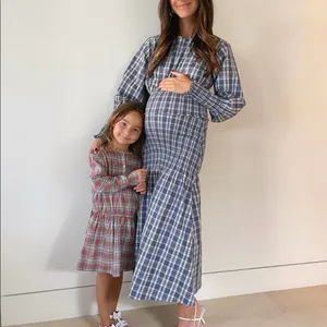 Something Navy Blanche Smocked Midi Dress Plaid Size XL SWED000212 Maternity‎ thumbnail 2