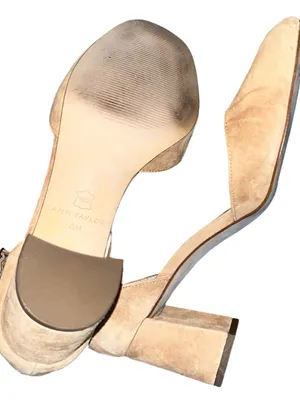 Ann Taylor Caramel Tan Suede Eliza Ankle Strap Block Heel Pump thumbnail 3