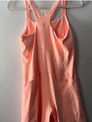 FP Movement by Free People Never Better Runsie Peach Pink Athletic Romper thumbnail 5