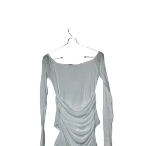 Zara Women‎ Top Semi Sheer Layered Boatneck Long Sleeve White Cotton Small NWT thumbnail 8