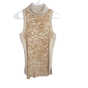 ANTHROPOLOGIE MEADOW RUE IVORY BLUSH SLEEVELESS TURTLENECK RIBBED TOP Sz S m thumbnail 6