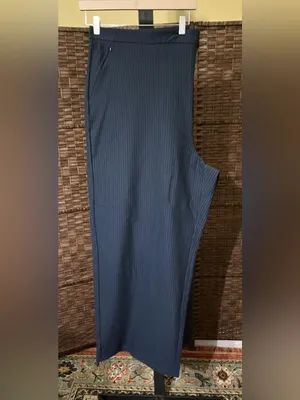 NEW Good American Stripe Ponte Knit Wide-Leg Trousers – Size 32 Plus Size thumbnail 5