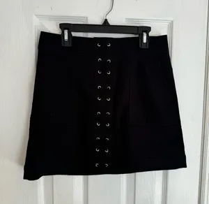 Express black lace up mini skirt  thumbnail 1