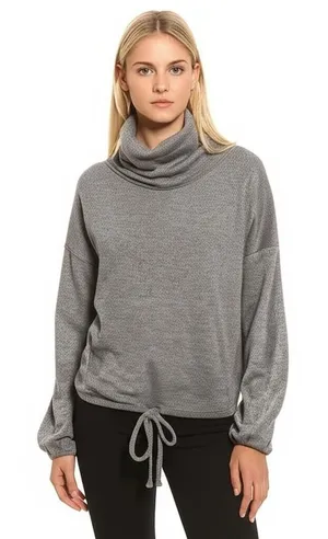 LUMIÈRE Sweater Womens Size S Grey Cowl‎ Neck Knit Pullover Cozy Minimalist thumbnail 1