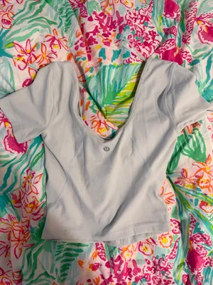 Lululemon pale blue v neck tshirt thumbnail 3