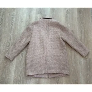 Abercrombie & Fitch Women's Pink Tweed Wool Blend Overcoat Size L‎ thumbnail 4