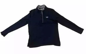 L.L. Bean Womens Navy Blue Knit 1/4 Button Pullover Sweater Sweatshirt Size S thumbnail 1
