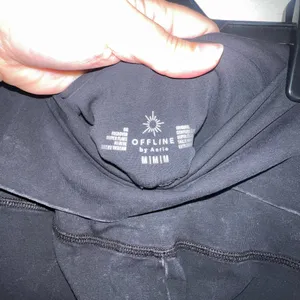 OFFLINE by Aerie OG Foldover Super Flare Leggings Black High Rise Short Inseam M thumbnail 2