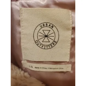 Urban Outfitters Light Pink Teddy Bear Zip Up Sherpa Fleece Women Size L Jacket thumbnail 8