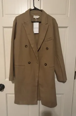 Camel Colored Women's Peacoat Medium‎ Coat Jacket Tan thumbnail 1