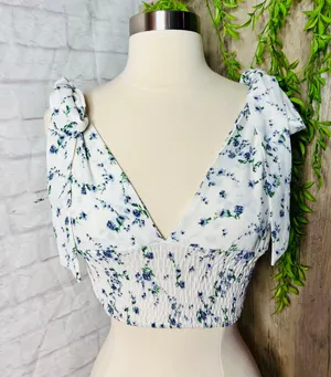 Boutique Floral Crop Top thumbnail 1