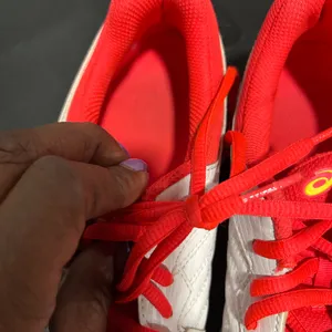 Asics White and Red Athletic Shoes thumbnail 9