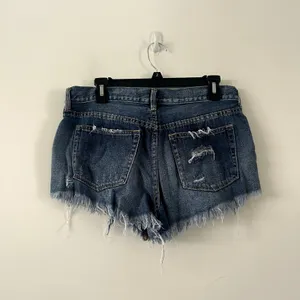 Free People We the Free Loving Good Vibrations Distressed Mini Denim Jean Short thumbnail 2