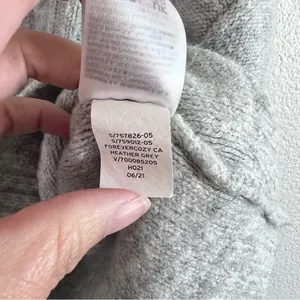 GAP Women's Forever Cozy‎ Cowl Neck Cable-Knit Sweater Heather Grey thumbnail 5