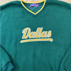 Edikted Sweatshirt V Neck Dallas Size XL Green Yellow thumbnail 3