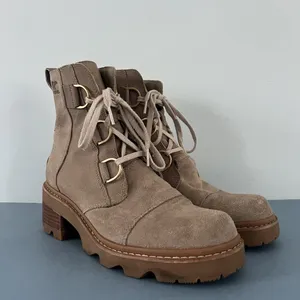 Sorel Joan Now Omega‎ Taupe Suede Waterproof Lace Up Winter Boots thumbnail 2