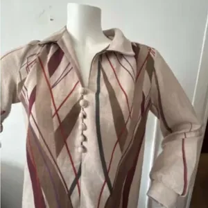 Vintage 70s Mary Martin Florida brown long sleeve tunic western maxi dress M thumbnail 5