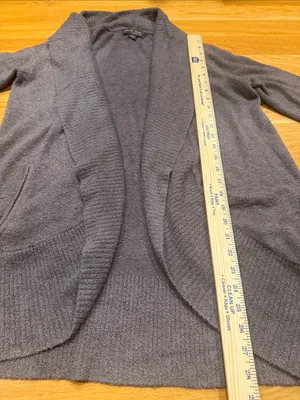 Barefoot Dreams cozy chic lite open cardigan sweater size medium. thumbnail 5