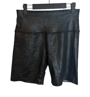 Beyond Yoga Black Glitter Twinkle High Waisted Bike Shorts thumbnail 1