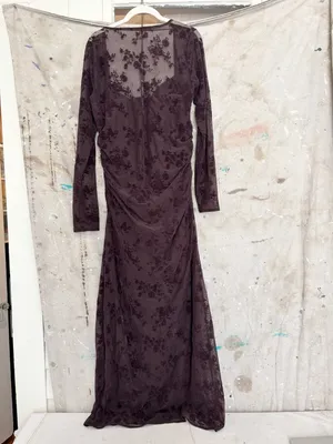 Abercrombie Bra-Free Long-Sleeve Mesh Maxi Dress thumbnail 4