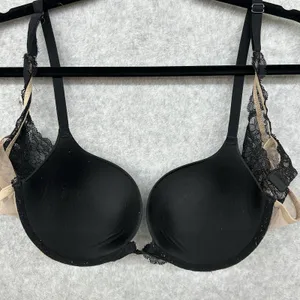 Victorias Secret Bra 36C Padded Demi Underwire Black/Nude Lace Glamour Sexy thumbnail 6