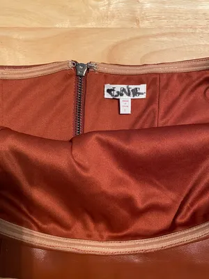 The Clothing Exchange Company Faux Leather Dark Orange Brown Tube Top thumbnail 3