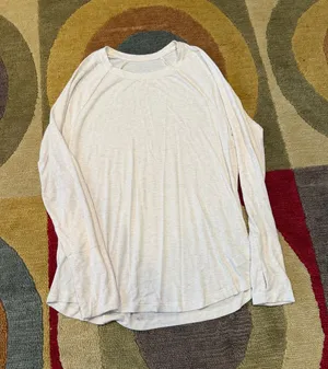 Offline by Aerie Oatmeal Ribbed Stretchy Soft Long Sleeve Tee Shirt Top Medium thumbnail 1