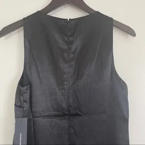 𝅺NWT LULUS Aubrianna Black Satin Ruffled Mini Dress thumbnail 10