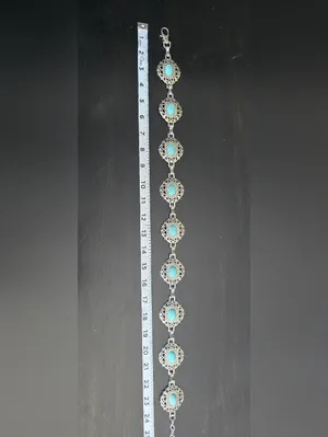 Turquoise Stone Waist Chain Belt - Boho Metal Link Design Fashion Accessories thumbnail 12