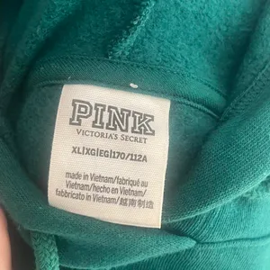 PINK Victoria’s Secret XL Green Cropped Oversized Hoodie Embroidered Logo thumbnail 4