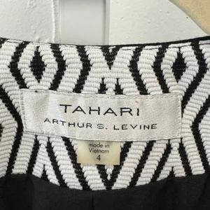 Tahari Arthur S Levine Aztec Diamond Ikat Zip Front Mid Length Jacket Coat Sz 4 thumbnail 8