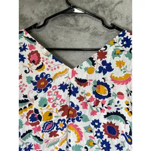 Boden Alexandra Linen Floral Top Women’s Size 2 Multicolor Boho Summer Blouse thumbnail 4