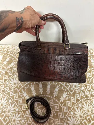 Brahmin Pecan Melbourne Crocodile Embossed Leather Bag with detachable Strap thumbnail 3