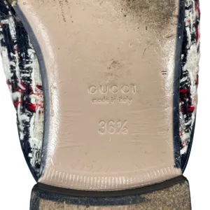 Gucci Princetown Tweed Mules Horsebit Gardenia Ink Blue Size 36.5 thumbnail 11