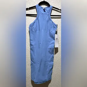 ALO Yoga NWT Seamless Open Air Racerback Dress Azure Blue Size S thumbnail 4