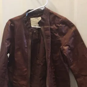 FINAL MARKDOWN Ladies old navy leather jacket small thumbnail 1