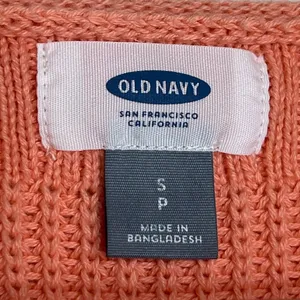 Old Navy Light Orange Knit Sweater Top Women’s Size Small Short Sleeve Spring thumbnail 2