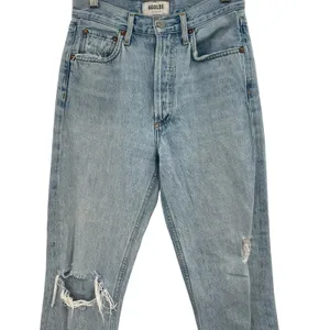 Agolde Riley High‎ Rise Straight Crop Jeans Denim Shatter Wash Blue Size 24 thumbnail 6