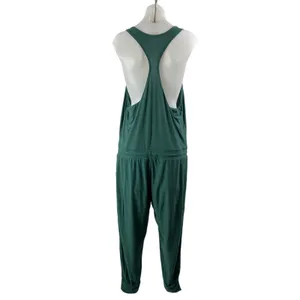 Vuori Lux Women's Green Racerback Sleeveless Drawstring Jogger Jumpsuit Size L thumbnail 3