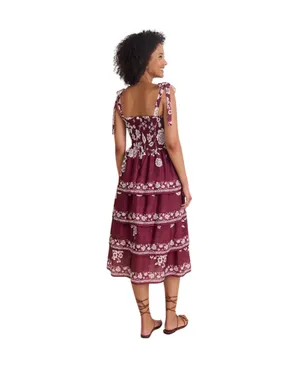 Francesca’s Alice Floral Smocked Tiered Midi Dress - Medium thumbnail 8