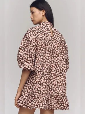 Anthropologie | Long-Sleeve Mock-Neck Swing Mini Dress, M thumbnail 2